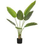 Planta Artificial Decorativa 109 cm Bananeira Artificial com Vaso e Folhas para Interior Casa Sala de Estar Escritório Verde — foto 1