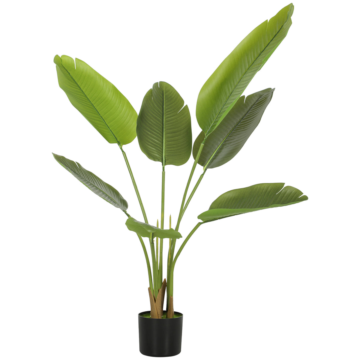 Planta Artificial Decorativa 109 cm Bananeira Artificial com Vaso e Folhas para Interior Casa Sala de Estar Escritório Verde — foto 1