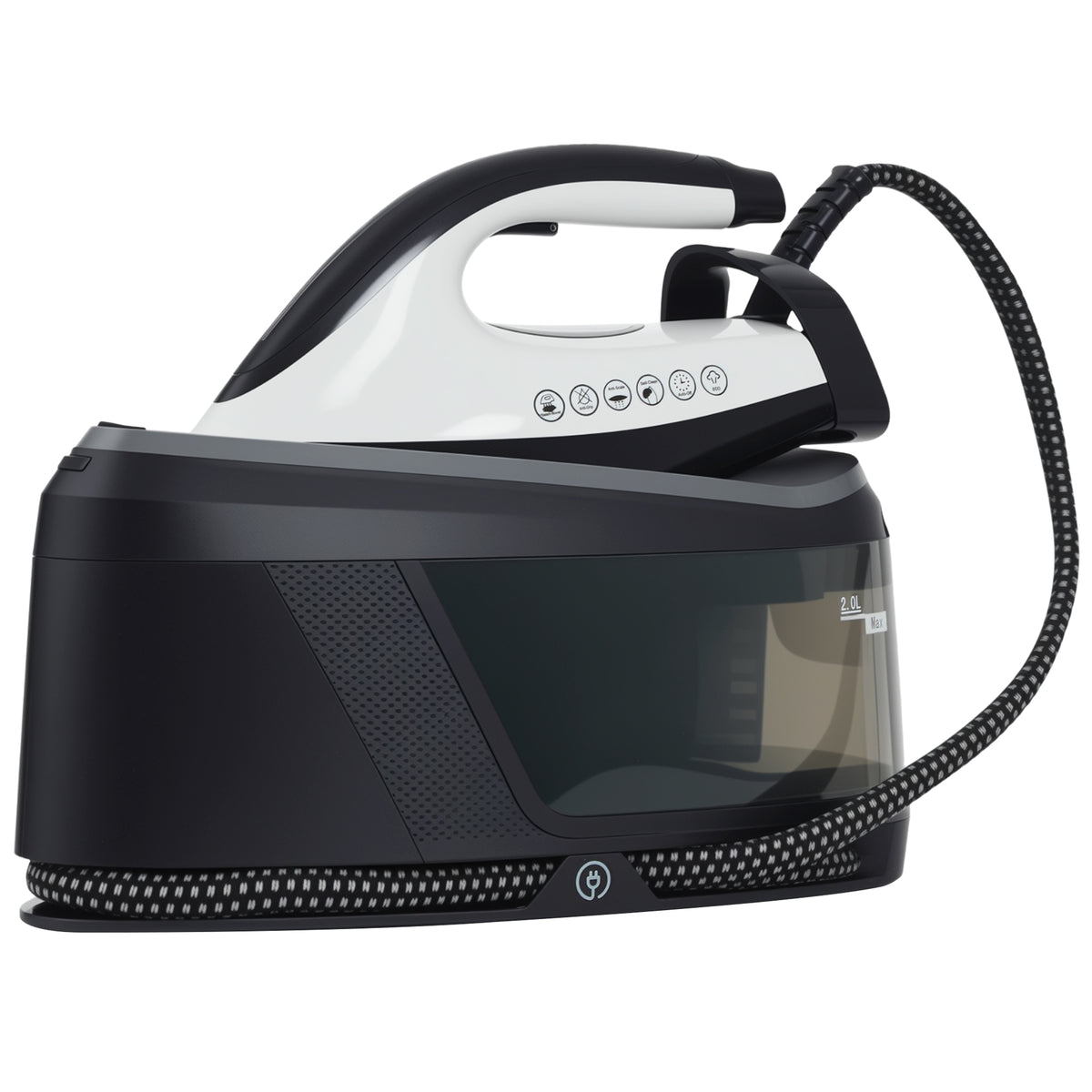 Ferro com Caldeira 2800W 100 g/min 8 Bares Função ECO Base de Cerâmica Dupla Camada Engomagem Vertical Potente Desligamento Automático Sistema Anticalcário Autolimpeza Depósito Amovível 2 L Azul — foto 1