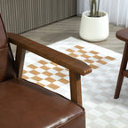 Poltrona Sala de Estar Estofada em PU Poltrona Sala de Estar com Apoio para os Braços e Estrutura de Madeira de Borracha Poltrona para Dormitório Sala de Estar Carga 120 kg 64x66x80 cm Marrom — foto 8