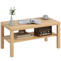 Mesa de Centro Moderna Mesa Auxiliar com Prateleira para Sala de Estar Escritório Capacidade de Carga: 50 kg 90x45x44,5 cm Madeira — foto 1