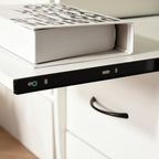 Secretária para computador Mesa para PC com prateleiras múltiplas Bandeja de teclado Suporte para CPU e 2 gavetas 120x55x85 cm branco — foto 7