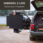 Espreguiçadeira Dobrável Reclinável com Ângulo Ajustável de 3 Posições para Exterior Carga 120 kg 188x56x28 cm Preto — foto 6