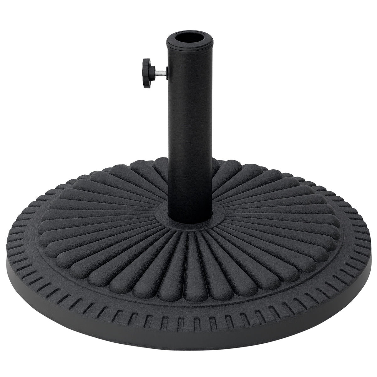 Base para Chapéu de Sol Suporte para Chapéu de Sol Apto para Mastros de 35mm/38mm/48mm para Terraço Jardim Exterior Ø49x32 cm Preto — foto 1