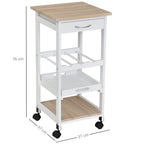 Carrinho de cozinha Carrinho de serviço de 4 níveis com rodas giratórias Gaveta Prateleiras Garrafeira Armazenamento De Cozinha Sala de estar Sala de jantar 37x37x76 cm Branco — foto 3
