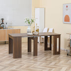 Mesa de Jantar Extensível para 4-6 Pessoas com Lateral Abatível Mesa Auxiliar Multifuncional para Escritório Cozinha Carga Máxima 60kg 180x85x75cm Marrom — foto 2