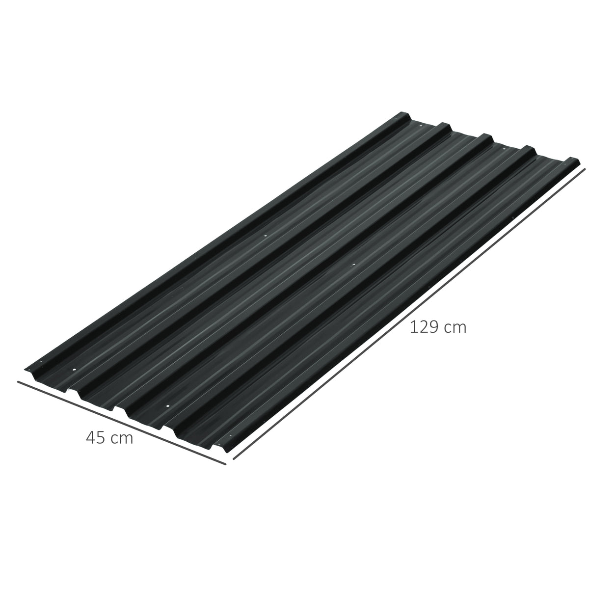 Conjunto de 12 Painéis para Teto de Aço Galvanizado Chapas Perfiladas de Teto 7m² para Abrigo de Ferramentas Abrigo Exterior 129x45cm Cinzento Escuro — foto 3