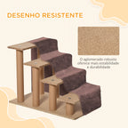 Escada para Animais de Estimação com 4 Degraus 2 em 1 com Capa Removível e Lavável Escada para Cães Gatos Carga 30kg 60x35x44 cm Marrom — foto 6