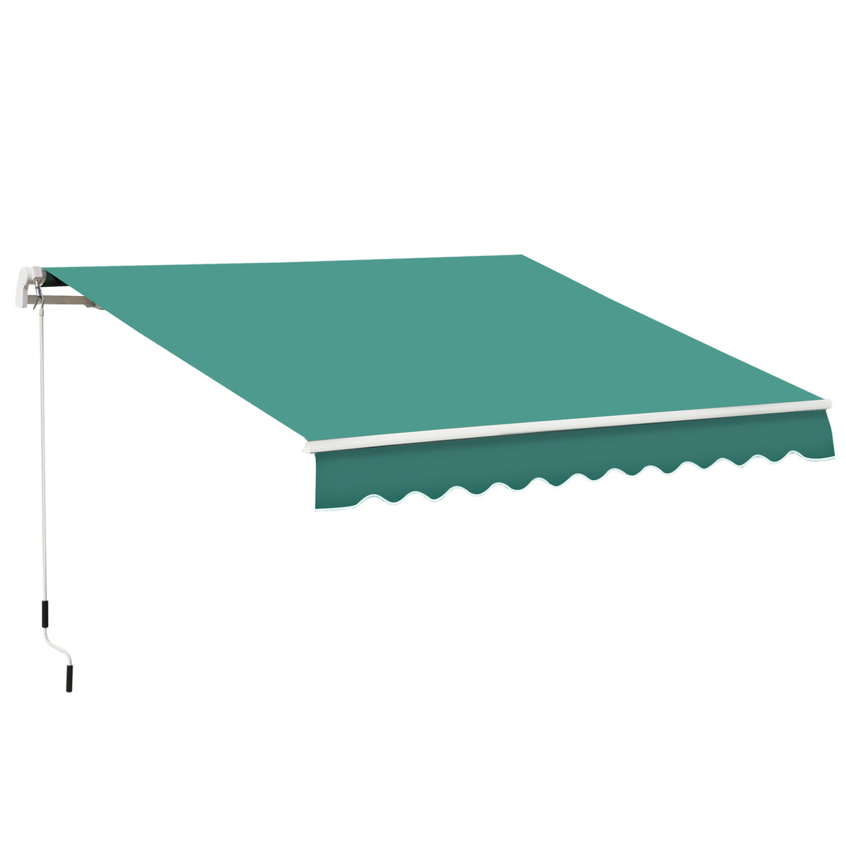Toldo Manual Retrátil com Manivela 295x245cm Toldo Enrolável Alumínio com Proteção Solar para Janela Portas Balcão Terraço Exterior Verde — foto 1
