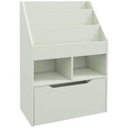Estante de Madeira para Brinquedos com 3 Compartimentos 2 Prateleiras e Gaveta Móvel com 4 Rodas Estante para Livros Infantil para Dormitório Infantil Sala de Jogos 60x29,9x90 cm Verde — foto 1