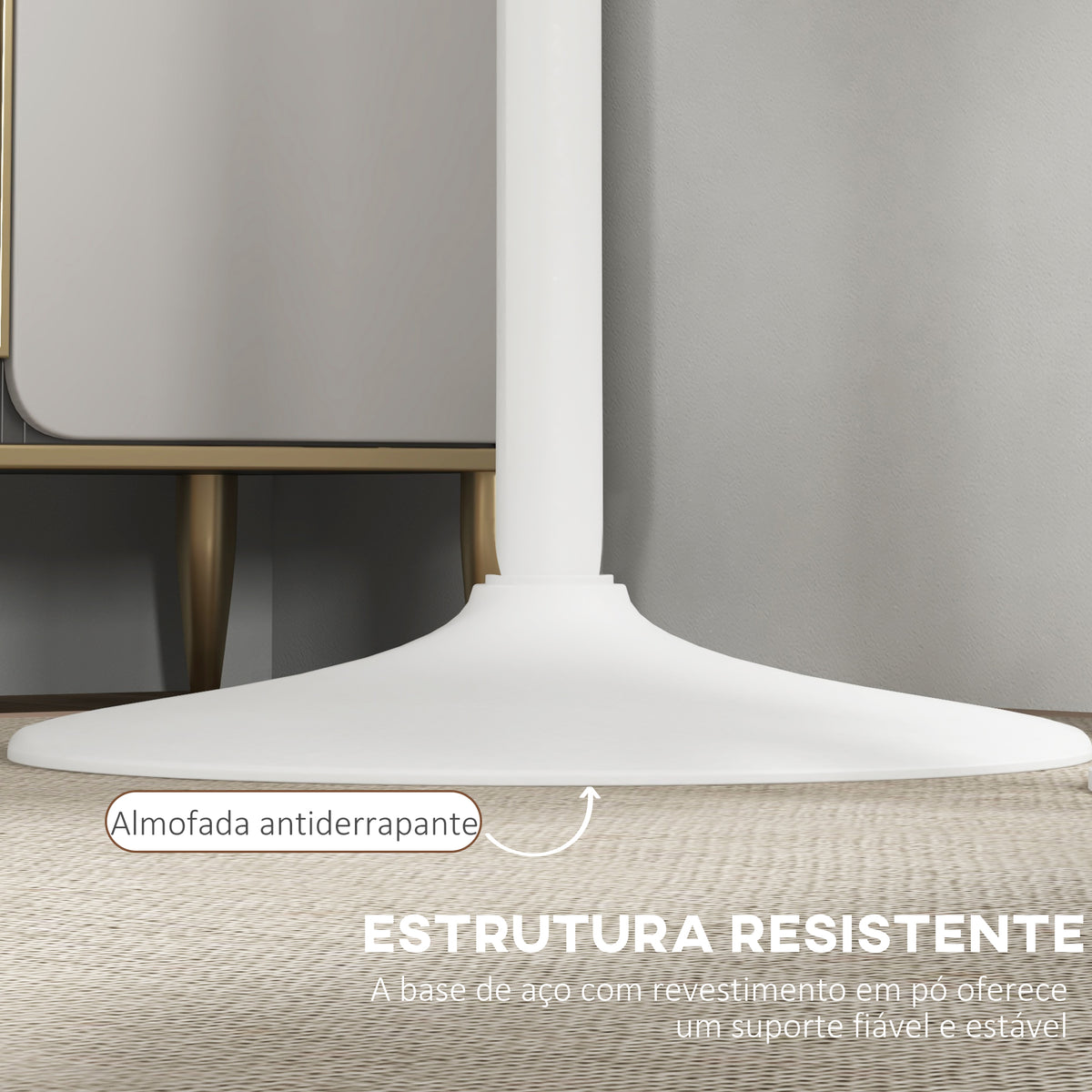 Mesa de Bar Redonda Mesa Alta de Cozinha Moderna com Bancada Pintada e Estrutura de Aço para 2 Pessoas para Casa Sala de Jantar Ø60x102 cm Branco — foto 6