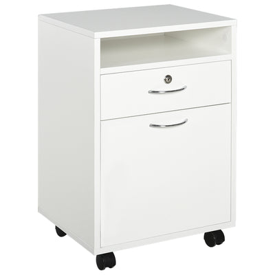 Essenza Büroschubladeneinheit mit 4 Rollen, Offenes Fach & Schrank 40x35x60 cm Weiß