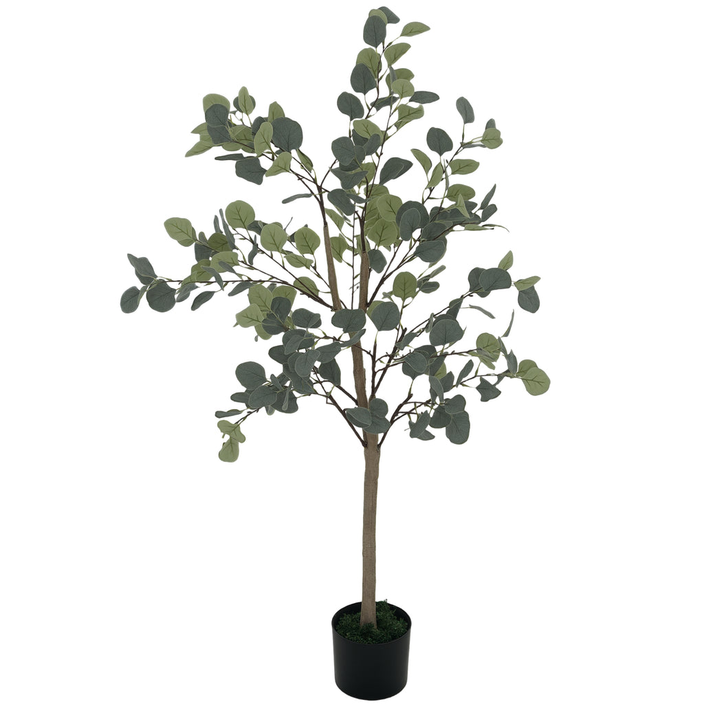 Eucalipto Artificial 120 cm Planta Artificial Decorativa Grande Árvore Artificial de Interior com 230 Folhas Decoração para Casa Escritório Dormitório Verde — foto 1