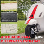 Mota Elétrica para Crianças 6V com Licença Vespa Mota Elétrica Infantil com Rodas Auxiliares Velocidade de 2,5km/h Farol e Buzina para Crianças de 2-6 Anos 71x37x52 cm Branco — foto 6