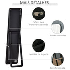 Espelho de Pé Espelho de Corpo Inteiro Retangular Espelho de Parede com 2 Formas de Uso Estrutura de Madeira de Pinho para Dormitórios Sala de Estar Corredor 37x43x156 cm Preto — foto 6