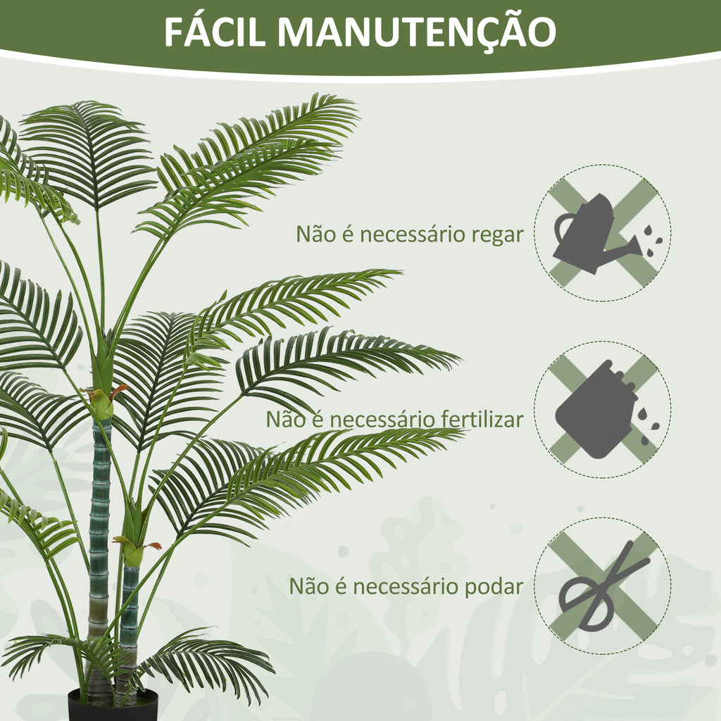 Planta Artificial Decorativa 170 cm Palmeira Artificial com Vaso e Folhas para Interior Casa Sala Escritório Verde — foto 6