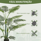 Planta Artificial Decorativa 170 cm Palmeira Artificial com Vaso e Folhas para Interior Casa Sala Escritório Verde — foto 6