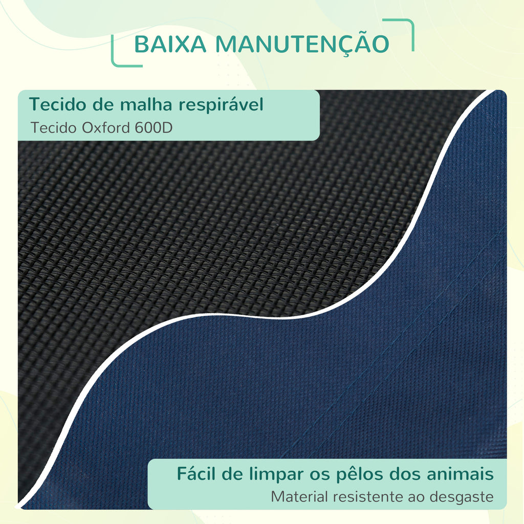 Cama para Animais de Estimação Cama Elevada para Cães Gatos com Tecido Transpirável para Dormir Exterior Jardim Terraço 76x61x18cm Azul — foto 5