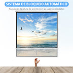 Tela de Projeção Manual de 99 Polegadas Tela de Projeção Portátil Formato 1:1 para Interior e Exterior Cinema em Casa Jardim 178x178 cm Branco — foto 4