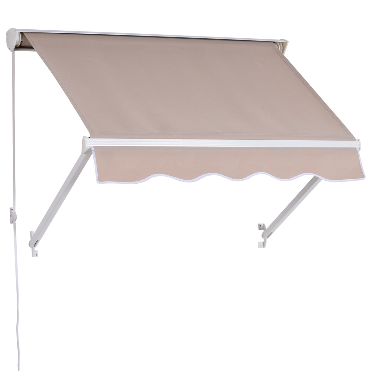 Toldo da porta da janela ou varanda Braços dobráveis com ângulo de inclinação ajustável 120x70cm Bege — foto 1
