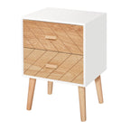 Mesa de Cabeceira com 2 Gavetas Mesa de Cabeceira com Espaço de Armazenamento para Dormitório 40x30x55,5 cm Branco e Madeira — foto 1