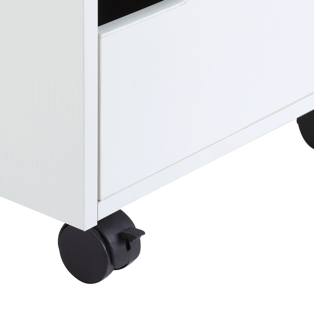 Bloco de Gavetas para Escritório Móvel de Escritório Bloco de Gavetas com 3 Gavetas e 4 Rodas 40x50x57,5 cm Branco — foto 8