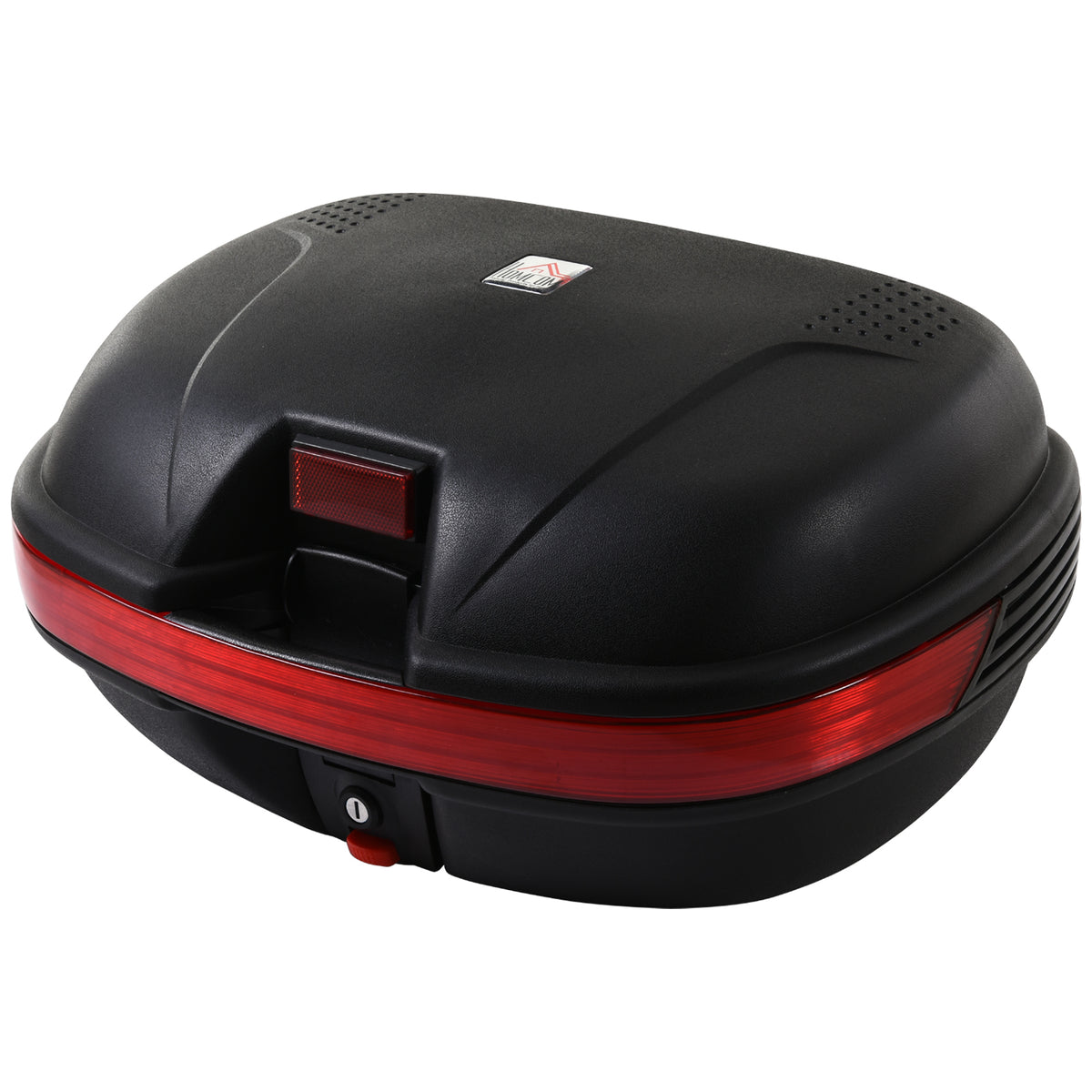 Mala para Motocicleta Mala para Mota Capacidade de 43L com Fechadura e 2 Chaves 55,5x41x27,5 cm Preto e Vermelho — foto 1