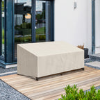 Capa Protetora para Móveis de Jardim Cobertura de Móveis de Tecido Oxford 600D Impermeável para Sofás Bancos 218x111x63-101 cm Bege — foto 2
