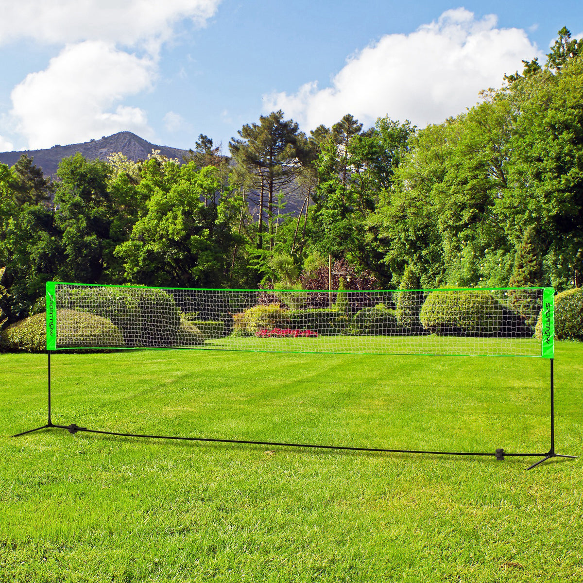 Kit de Badminton de 7 Peças Jogo de Badminton com 2 Raquetes 3 Badminton 2 Raquetes de Pickleball 2 Bolas de Pickleball Bola de Voleibol e Rede com Suporte Preto e Verde — foto 2