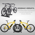 Suporte de estacionamento para 2 bicicletas Garagem Interior Exterior Estável Fácil de montar Portátil Anti-Slip Pad Tubo de aço 60x54x57cm Preto — foto 4
