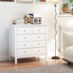 Cómoda com 5 Gavetas Cómoda de Quarto com Pés Elevados Cómoda para Sala Escritório Estilo Moderno 79x39,5x80,5 cm Branco — foto 2
