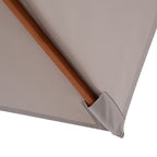 Chapéu de Sol de Jardim 200x150x235cm Chapéu de Sol Retangular Inclinável com Polia Duplo Teto e Mastro Desmontável de Madeira para Terraço Pátio Cinza — foto 8