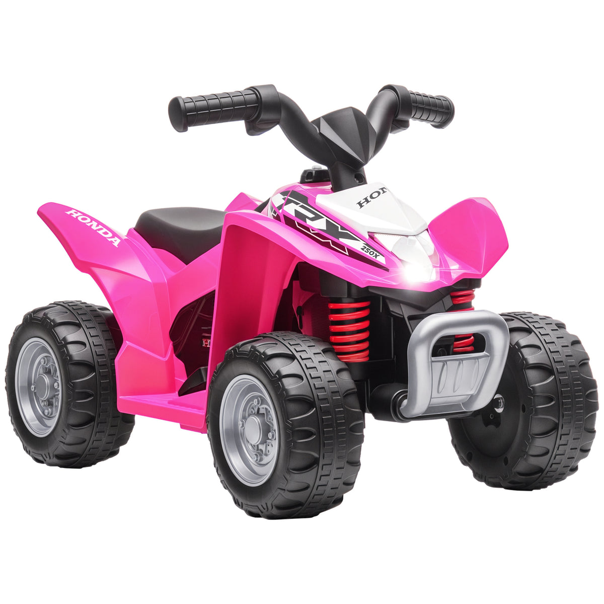 Quadriciclo Elétrico HONDA para Crianças de 18-36 Meses Quadriciclo Elétrico Infantil a Bateria 6V com Faróis LED Buzina Velocidade de 2,8km/h e Avance 65,5x35,5x43,5cm Rosa — foto 1