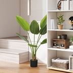 Planta Artificial Decorativa 109 cm Bananeira Artificial com Vaso e Folhas para Interior Casa Sala de Estar Escritório Verde — foto 2