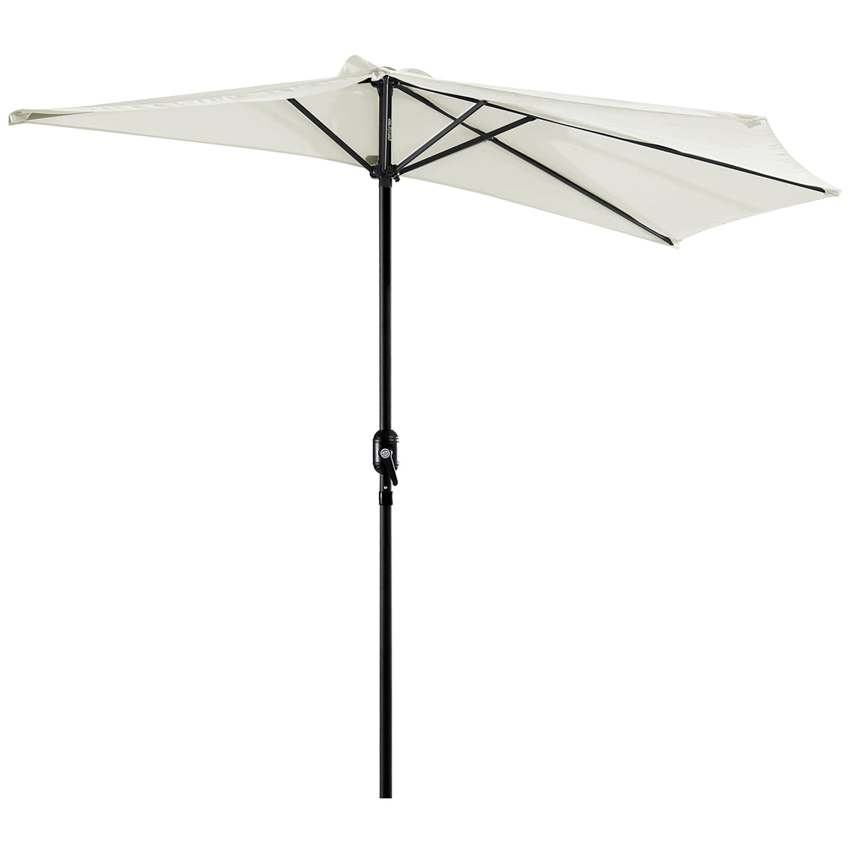 Chapéu de Sol Semicircular 269x138x236cm Chapéu de Sol à Manivela para Jardim Terraço Pátio Piscina Creme — foto 1