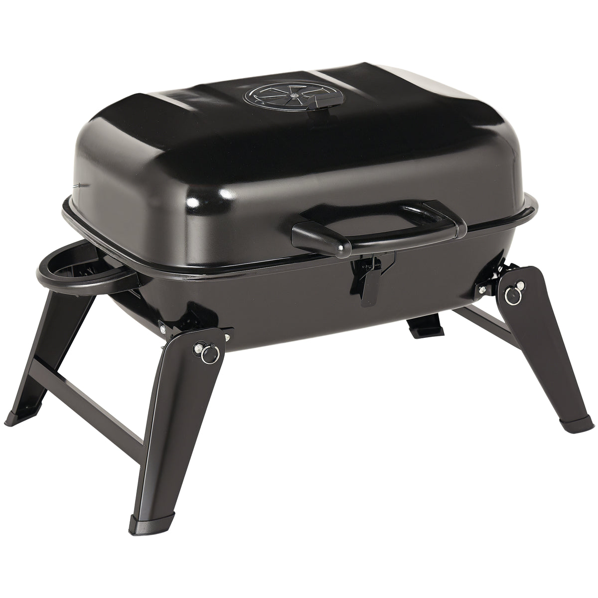 Barbecue a Carvão Portátil Barbecue a Carvão de Mesa Compacta para Jardim Exterior Campismo 59x43x39 cm Preto — foto 1
