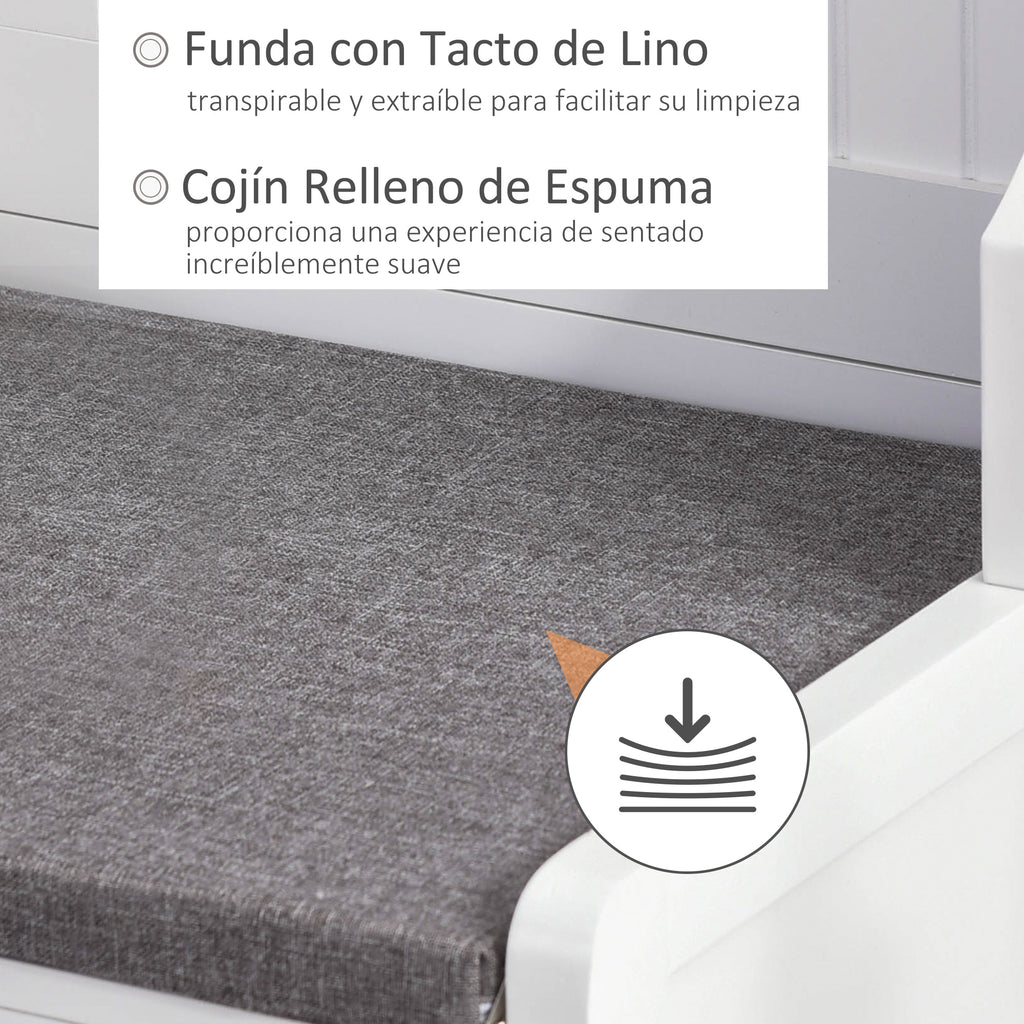 Cabide Sapateira com banco 4 ganchos 2 compartimentos abertos 2 gavetas removíveis e prateleira inferior moderna para corredor entrada 87x42x172 cm Branco — foto 7