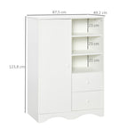 Armário Multiuso Branco 5 Prateleiras 3 Compartimentos Abertos e 2 Gavetas 85,7x49,2x123,8 cm — foto 2