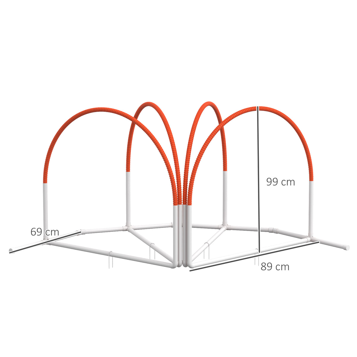 Conjunto de Agilidade para Cães 4 Peças Bolsa de Transporte 89x69x99 cm Branco e Laranja — foto 2
