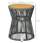 Mesa de jardim em estilo boho, resistente às intempéries, PE-Rattan, 39 cm x 39 cm x 49 cm, Preto + Natural — foto 2
