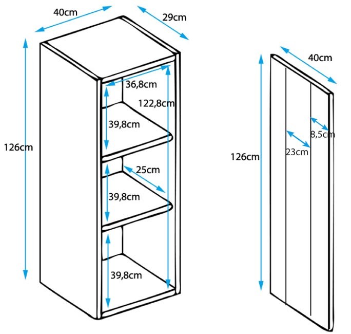 Conjunto de móveis de sala preto e branco com abertura push-click 160x40x126 cm — foto 5