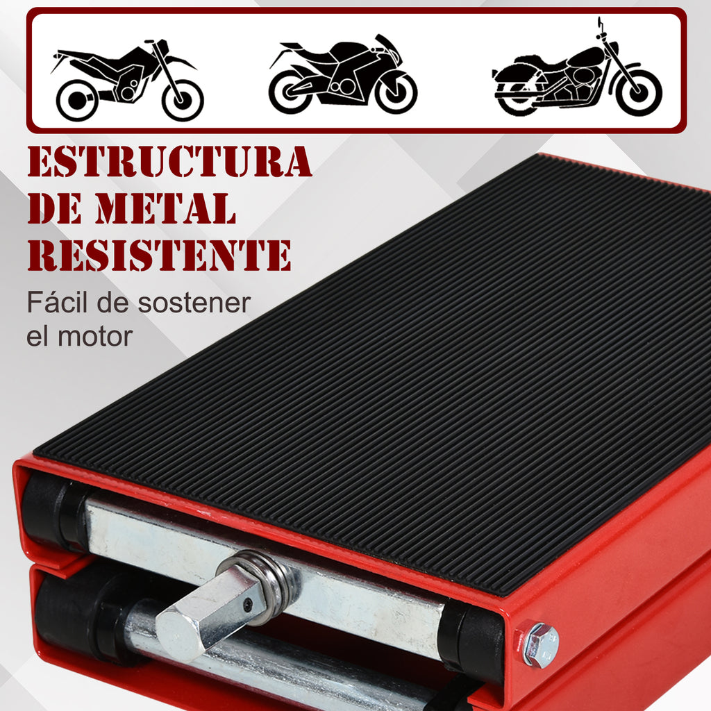 Plataforma de Elevação Tipo Tesoura com Altura Ajustável Carga 500kg 41,5x23,5x10-37cm Preto e Vermelho — foto 4
