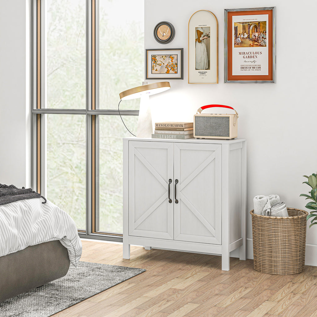 Aparador para Sala de Estar Moderno Móvel Sala de Estar com Prateleira Ajustável e Anti-Tombo Aparador Cozinha Sala de Jantar 80x35x85 cm Branco — foto 7