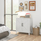 Aparador para Sala de Estar Moderno Móvel Sala de Estar com Prateleira Ajustável e Anti-Tombo Aparador Cozinha Sala de Jantar 80x35x85 cm Branco — foto 7