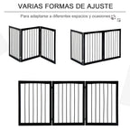 Barreira de Segurança Dobrável de 3 Painéis Portátil para Animais de Estimação Grade de Proteção para Cães Pequenos 160x76 cm para Portas Escadas Corredores Castanho — foto 4
