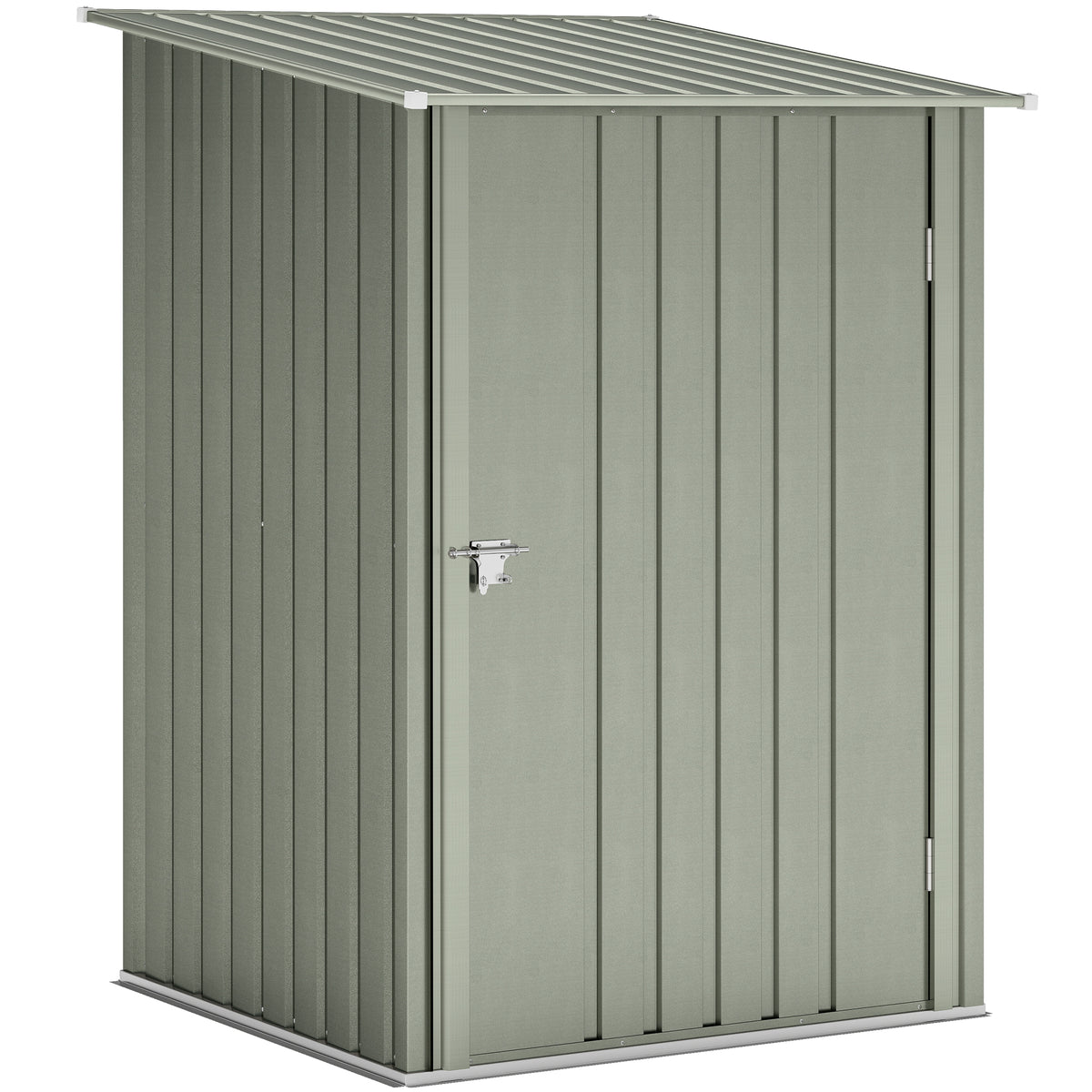 Casinha de Jardim Abrigo para Ferramentas em Aço Galvanizado com Porta de Batente 100x104x160 cm Cinza e Prata — foto 1