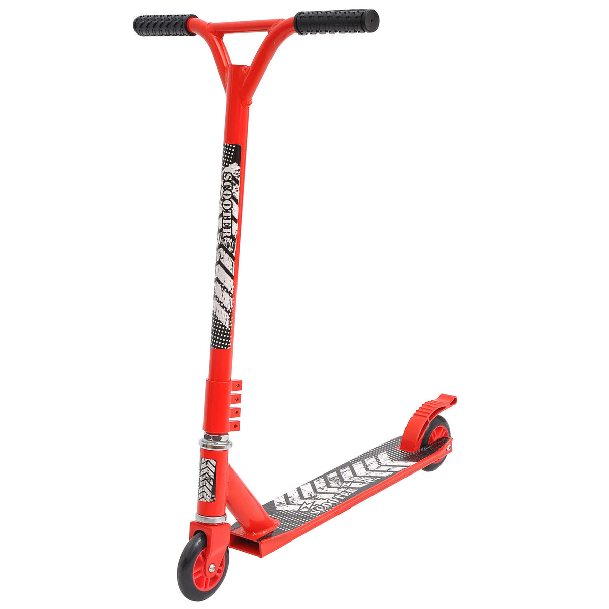 Trotinete Freestyle trotinete para crianças acima de 8 anos com rotação 360º de alumínio guidão antiderrapante e rodas com freio Carga 100kg 68,5x49x78,5 cm Vermelho — foto 1