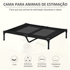 Cama Elevada para Cães Cama de Animais de Estimação com Malha Transpirável e Tecido Oxford para Exterior Interior Jardim Terraço 92x76x18 cm Preto — foto 4