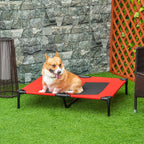 Cama Elevada para Cães Cama de Animais de Estimação com Malha Transpirável e Tecido Oxford para Exterior Interior Ar Livre Jardim Terraço 91,5x76,2x18cm Vermelho — foto 2