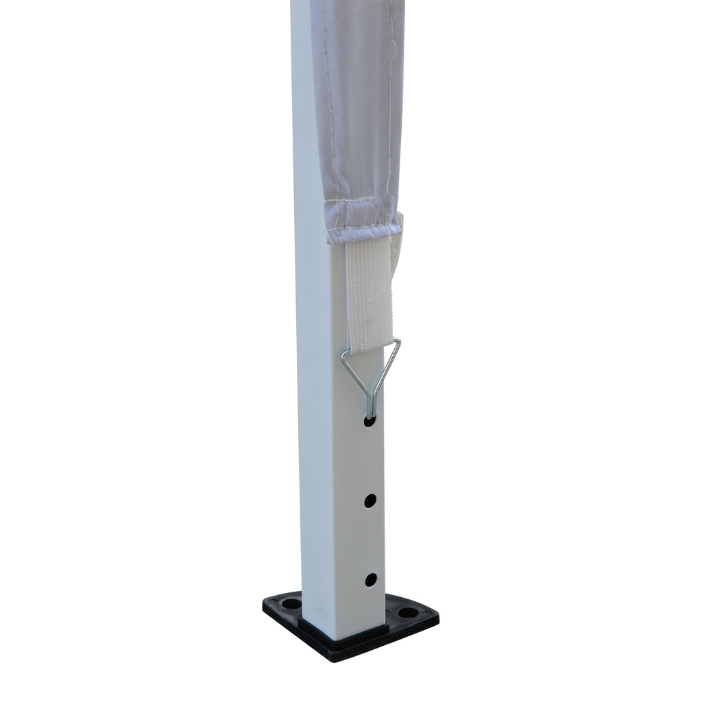 Tenda Dobrável 2,95x2,95 cm com Bolsa de Transporte Altura Ajustável Anti-UV e Impermeável para Terraço Pátio e Praia Branco Prateado — foto 8